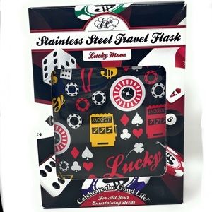 Stainless Steel Travel Flask - Vegas "Lucky Move" Jackpot